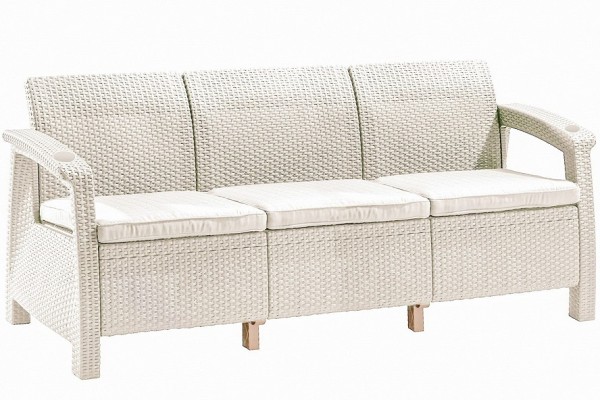 Трёхместный диван  Yalta Sofa 3 Seat белый купить в Тольятти