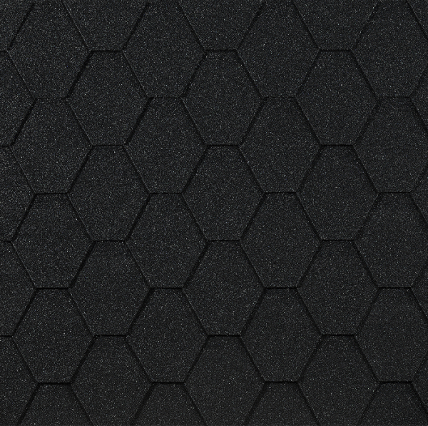 Гибкая черепица EURASIA Docke, Коллекция ШЕСТИГРАННИК Чёрный купить в Тольятти