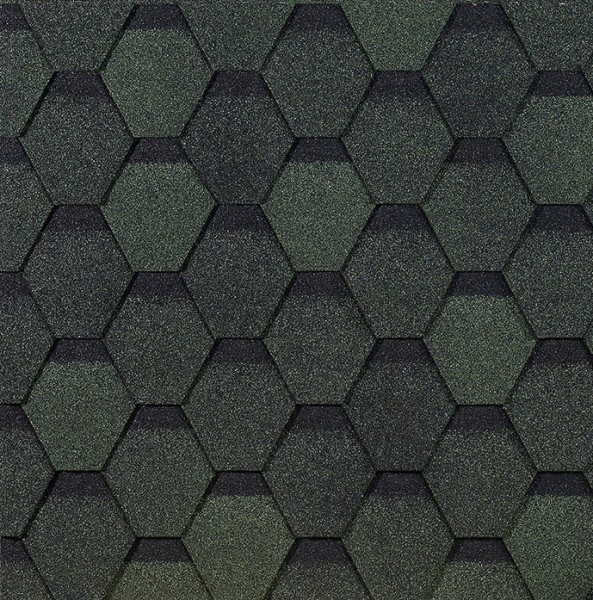 Гибкая черепица EURASIA Docke, Коллекция ШЕСТИГРАННИК Зелёный купить в Тольятти