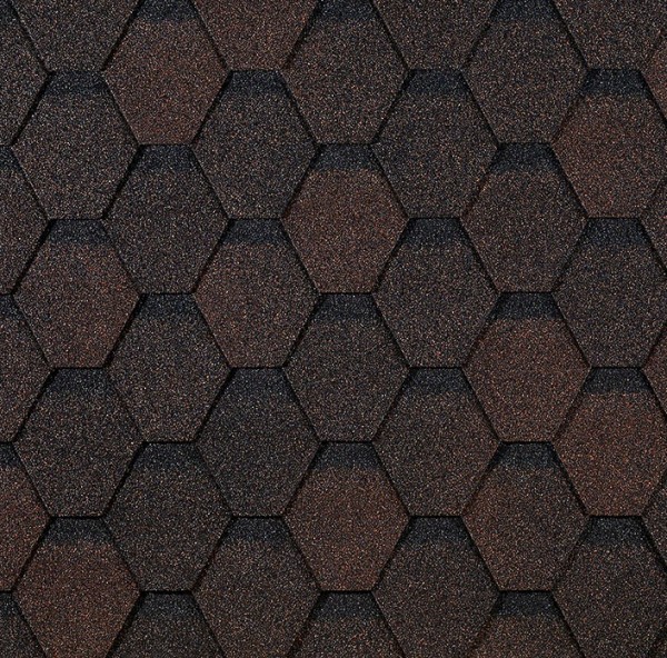 Гибкая черепица EURASIA Docke, Коллекция ШЕСТИГРАННИК Коричневый купить в Тольятти
