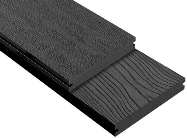 Террасная доска ДПК Outdoor 3D полнотелая STORM/OCEAN BLACK черная купить в Тольятти