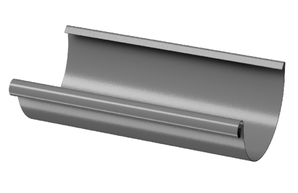 Желоб полукруглый D125 3 м Döcke STAL PREMIUM Графит, (RAL 7024) купить в Тольятти