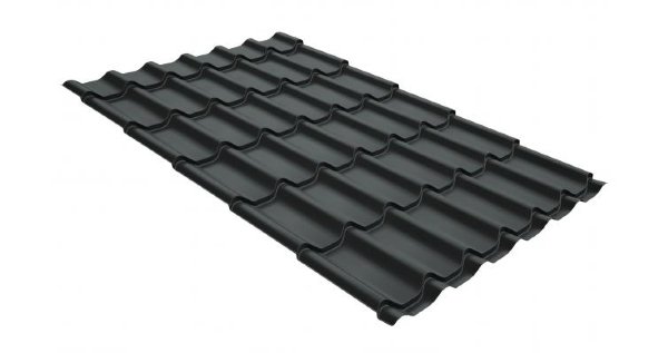 Металлочерепица классик GL 0,5 GreenCoat Pural Matt RR 23 темно-серый (RAL 7024 мокрый асфальт) купить в Тольятти