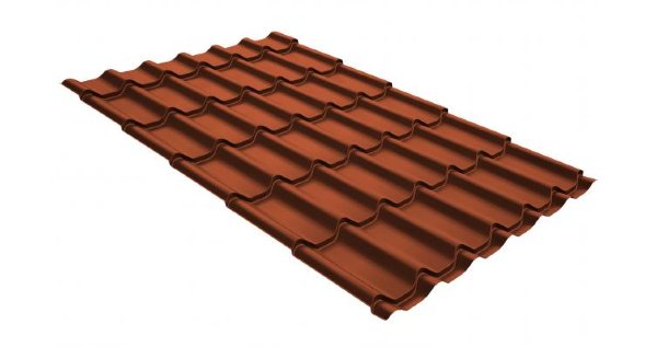 Металлочерепица классик GL 0,5 GreenCoat Pural RR 750 кирпично-красный (RAL 8004 терракота) купить в Тольятти