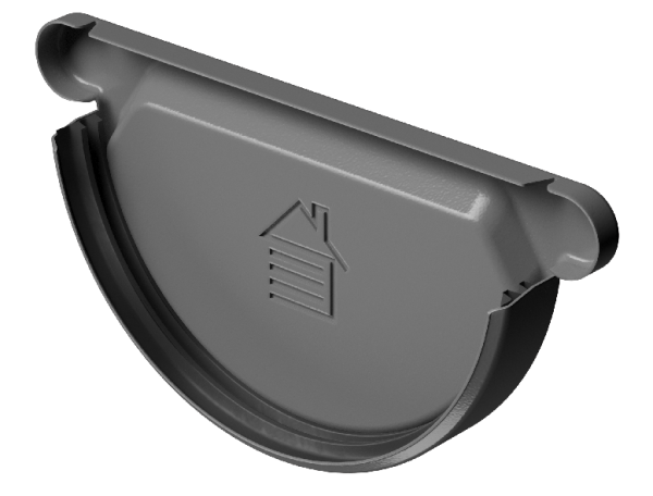 Заглушка желоба D125 Döcke STAL PREMIUM Графит, (RAL 7024) купить в Тольятти
