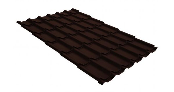 Металлочерепица классик GL 0,5 GreenCoat Pural RR 887 шоколадно-коричневый (RAL 8017 шоколад) купить в Тольятти