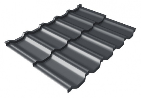 Металлочерепица модульная Квинта Uno Grand Line c 3D резом 0,5 Satin Мatt RAL 7024 мокрый асфальт купить в Тольятти