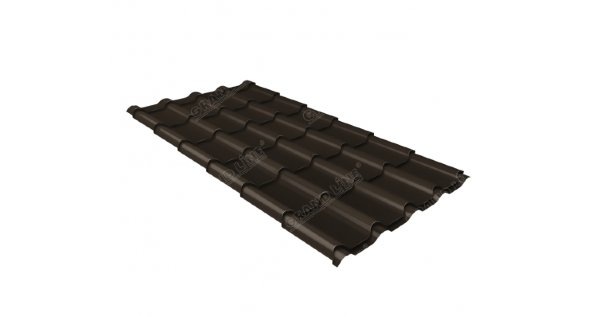 Металлочерепица камея GL 0,5 GreenCoat Pural matt RR 32 темно-коричневый (RAL 8019 серо-коричневый) купить в Тольятти