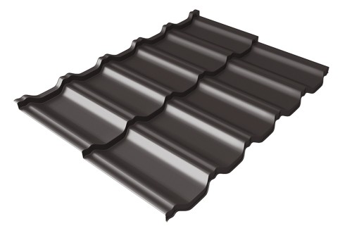 Металлочерепица модульная Квинта Uno Grand Line c 3D резом 0,5 Rooftop Matte RR 32 темно-коричневый купить в Тольятти