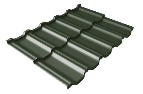 Металлочерепица модульная Квинта Uno Grand Line c 3D резом 0,5 GreenСoat Pural RR 11 темно-зеленый (RAL 6020 хромовая зелень) купить в Тольятти