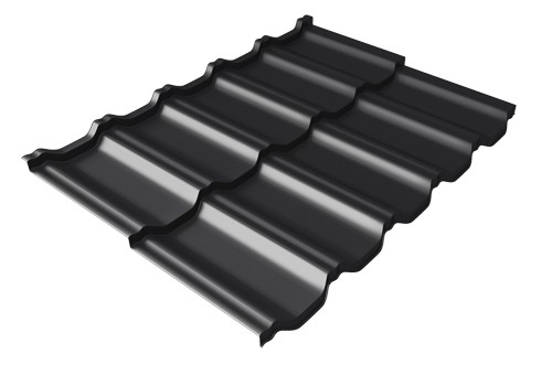 Металлочерепица модульная Квинта Uno Grand Line c 3D резом 0,5 GreenСoat Pural Matt RR 33 черный (RAL 9005 черный) купить в Тольятти