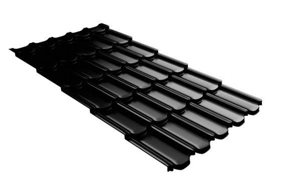 Металлочерепица квинта плюс с 3D резом 0,5 GreenСoat Pural Matt RR 33 черный (RAL 9005 черный) купить в Тольятти