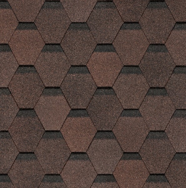 Гибкая черепица Docke, коллекция Шестигранник Коричневый купить в Тольятти