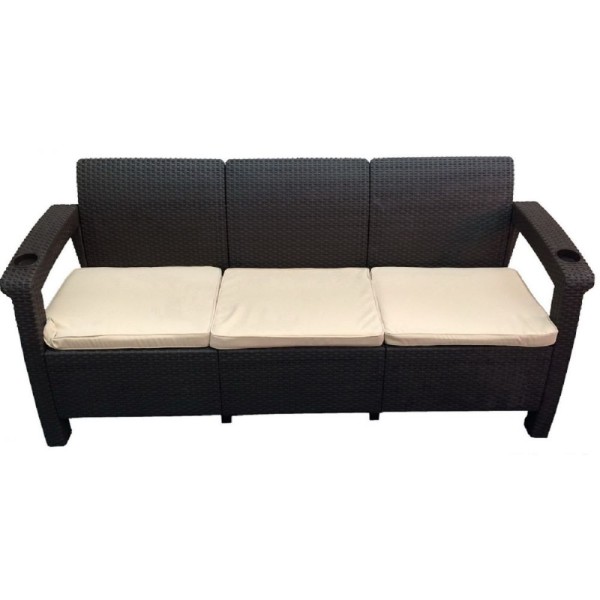 Трёхместный диван  Yalta Sofa 3 Seat венге купить в Тольятти