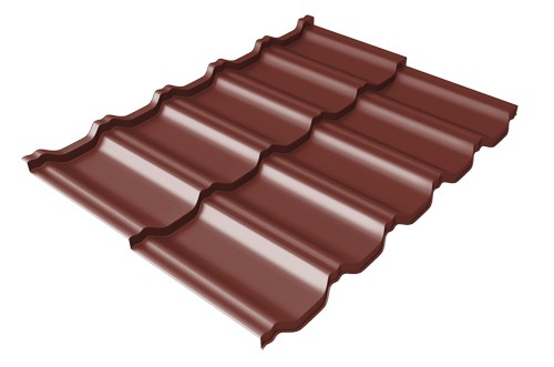 Металлочерепица модульная Квинта Uno Grand Line c 3D резом 0,5 Satin RAL 3009 оксидно-красный купить в Тольятти