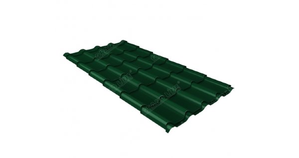 Металлочерепица камея 0,5 Satin RAL 6005 зеленый мох купить в Тольятти