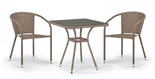 Комплект плетеной мебели AFINA из иск. ротанга T282BNT/Y137C-W56 Light Brown 2Pcs купить в Тольятти