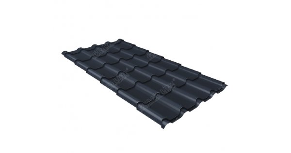 Металлочерепица камея 0,5 Satin RAL 7024 мокрый асфальт купить в Тольятти
