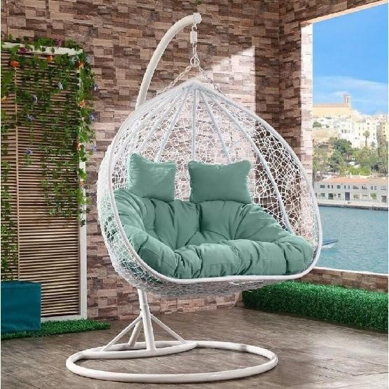 Кресло Подвесное из искусственного ротанга AFM-109A White/Green купить в Тольятти