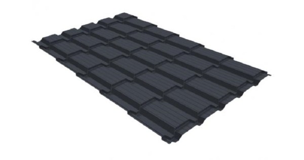 Металлочерепица GL квадро профи 0,5 GreenCoat Pural RR 23 темно-серый (RAL 7024) мокрый асфальт купить в Тольятти