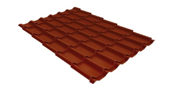 Металлочерепица классик GL 0,5 Velur20 RAL 8004 терракота купить в Тольятти