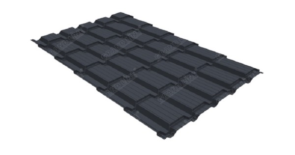 Металлочерепица GL квадро профи 0,5 Satin RAL 7024 мокрый асфальт купить в Тольятти