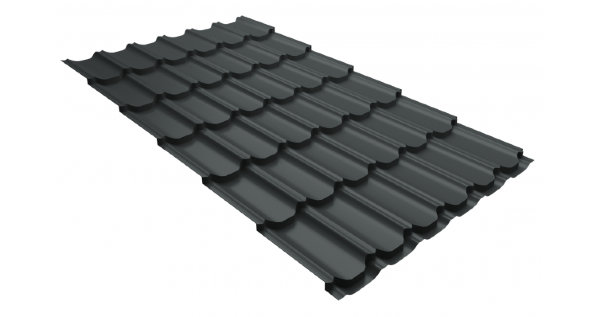 Металлочерепица квинта плюс 0,5 GreenCoat Pural Matt RR 23 темно-серый (RAL 7024 мокрый асфальт) купить в Тольятти