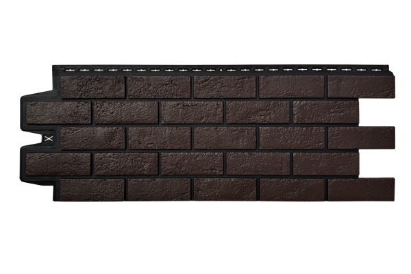 ФП Grand Line состаренный кирпич премиум Шоколадный (шов RAL 9005) купить в Тольятти