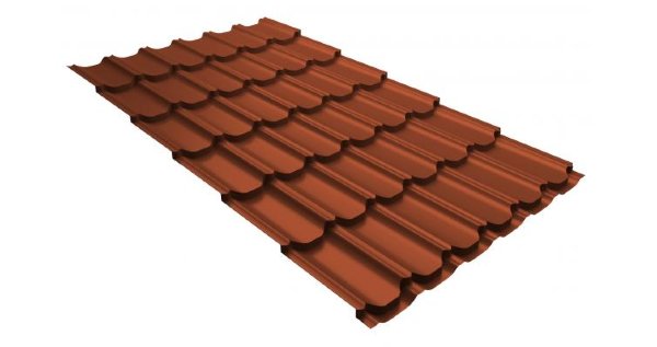 Металлочерепица квинта плюс 0,5 GreenCoat Pural RR 750 кирпично-красный (RAL 8004 терракота) купить в Тольятти